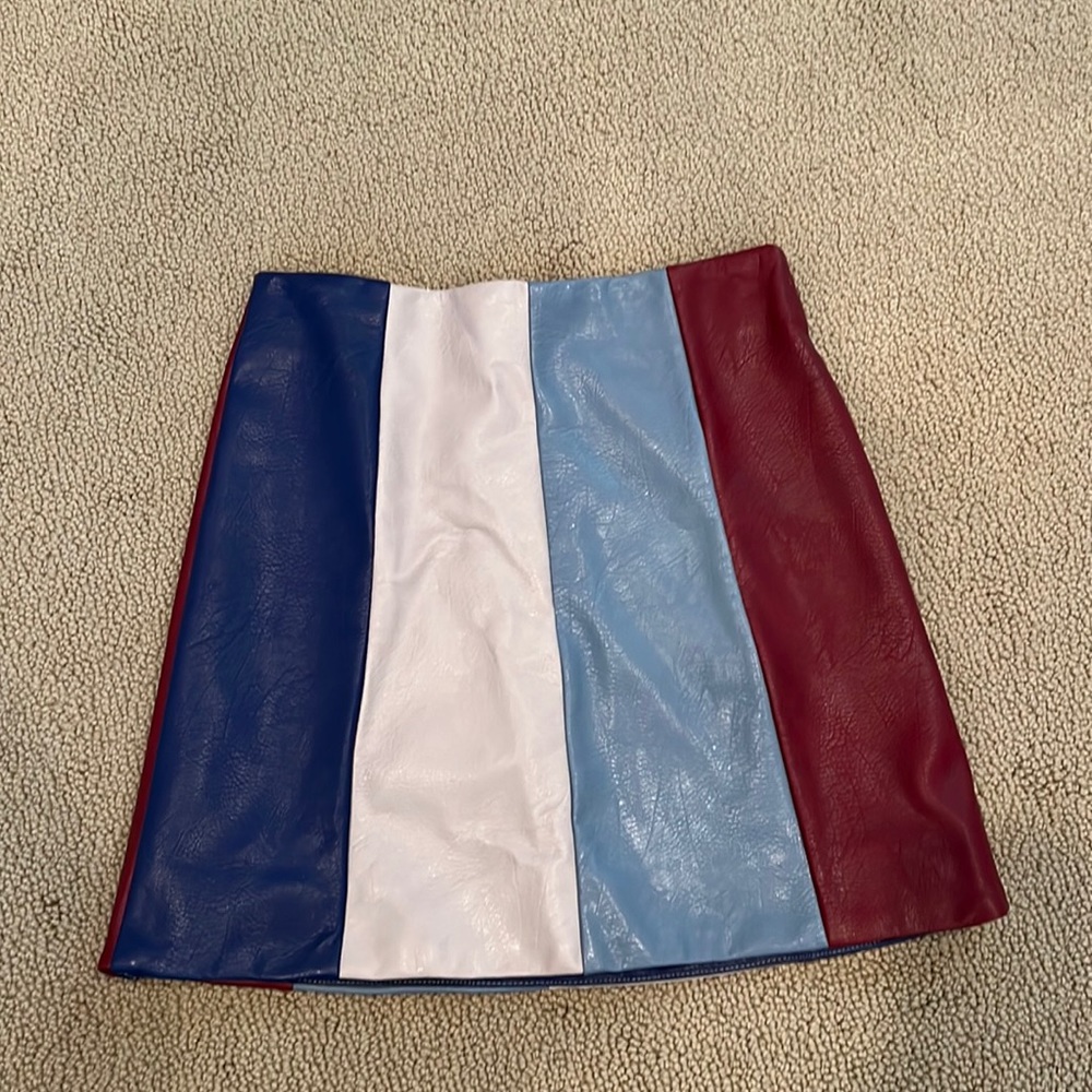 Girls multi-colored leather skirt